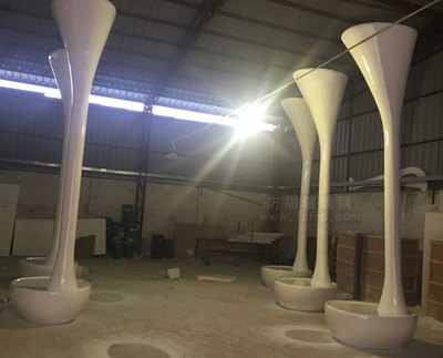 玻璃钢休闲凳造型柱装饰湖南郴州温德姆影城